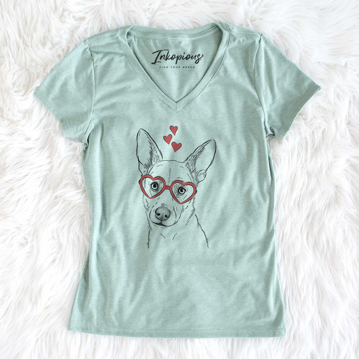 Valentine Sooner the Huskimo - Women's V-neck Shirt