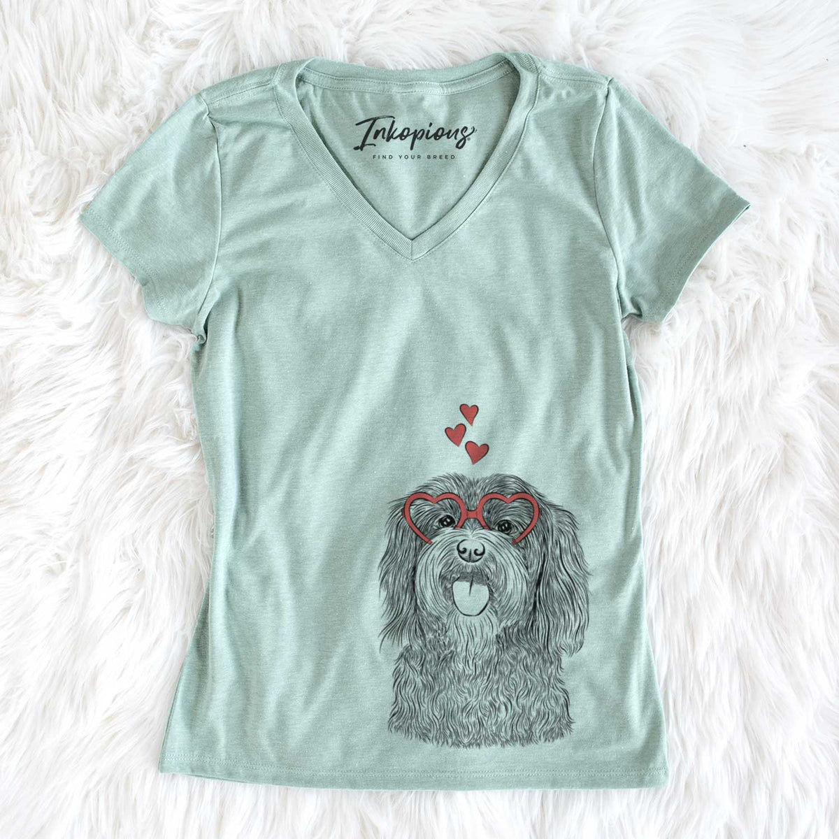 Valentine Sophie the Havanese - Women's V-neck Shirt