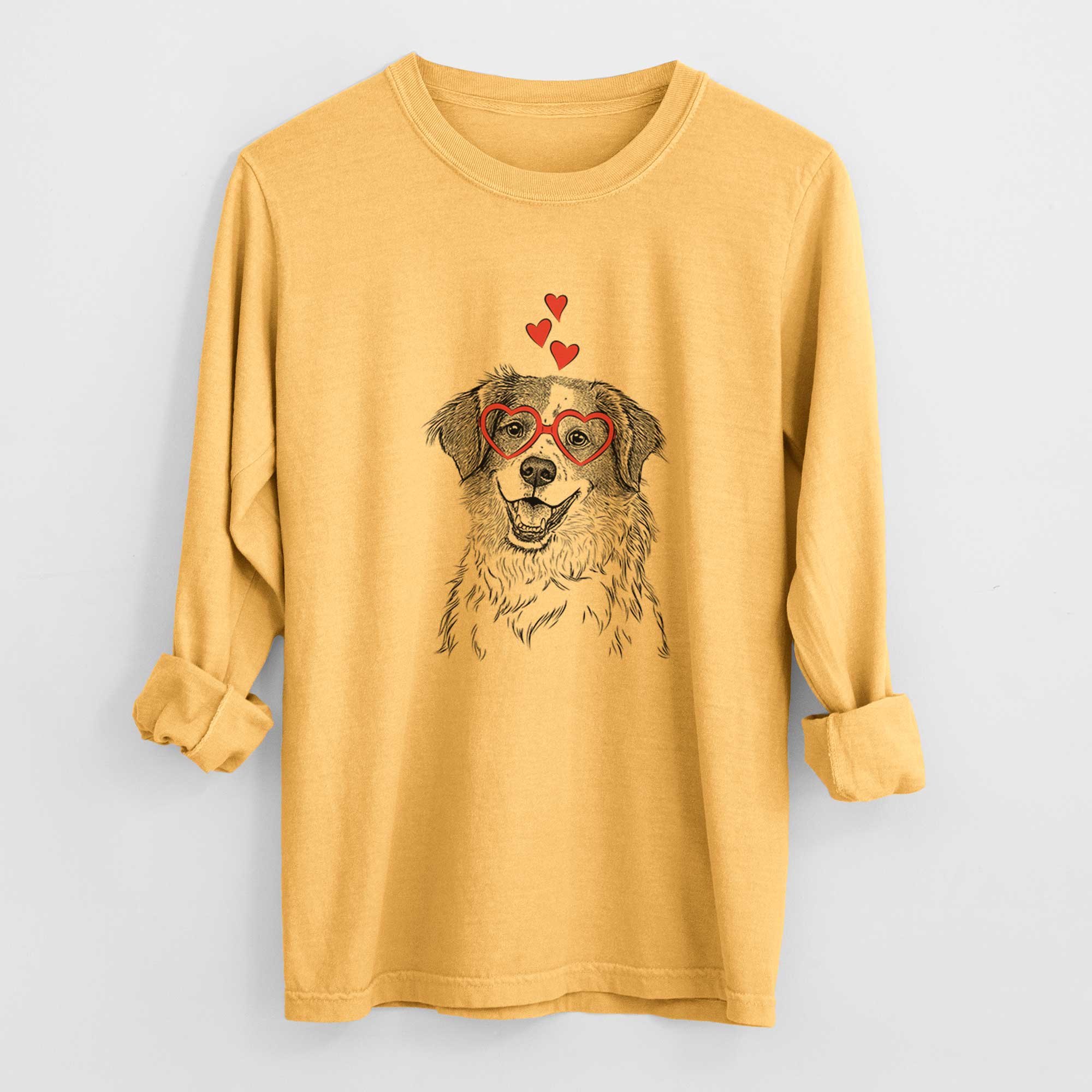 Valentine Sophie the Brittany Beagle Mix - Heavyweight 100% Cotton Long Sleeve