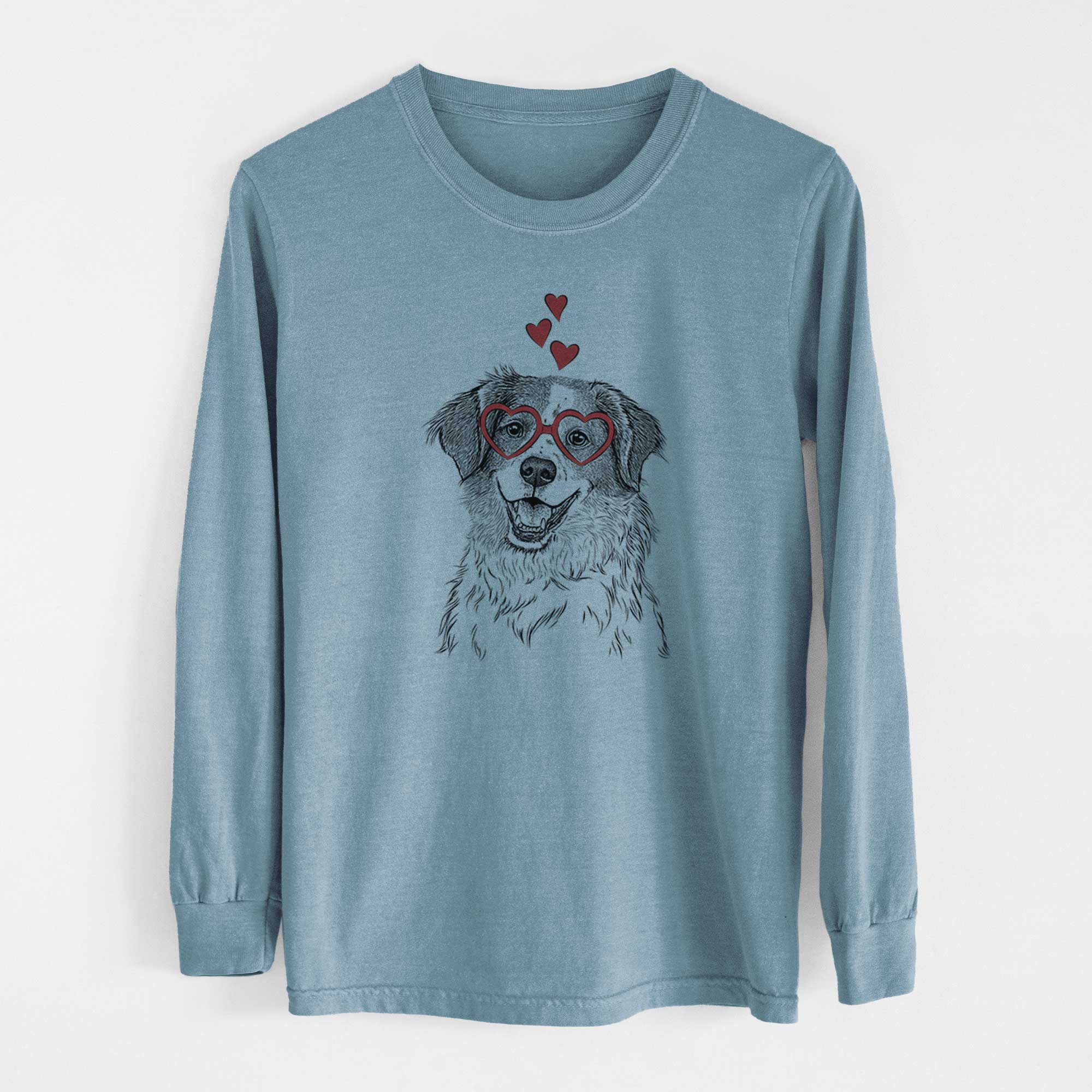 Valentine Sophie the Brittany Beagle Mix - Heavyweight 100% Cotton Long Sleeve