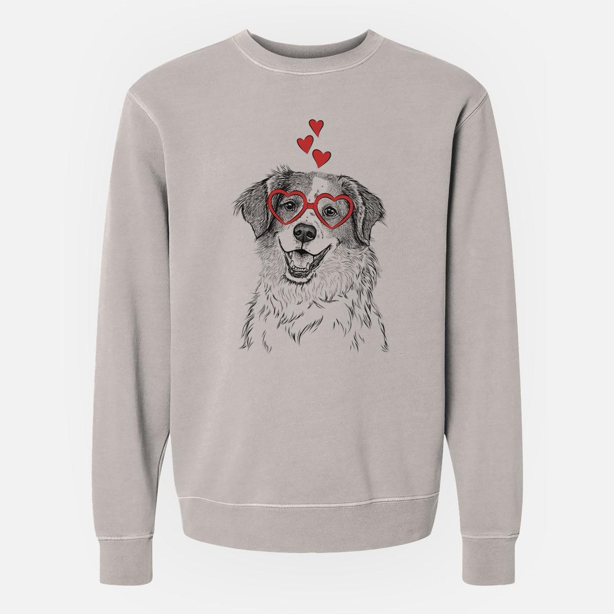 Valentine Sophie the Brittany Beagle Mix - Unisex Pigment Dyed Crew Sweatshirt