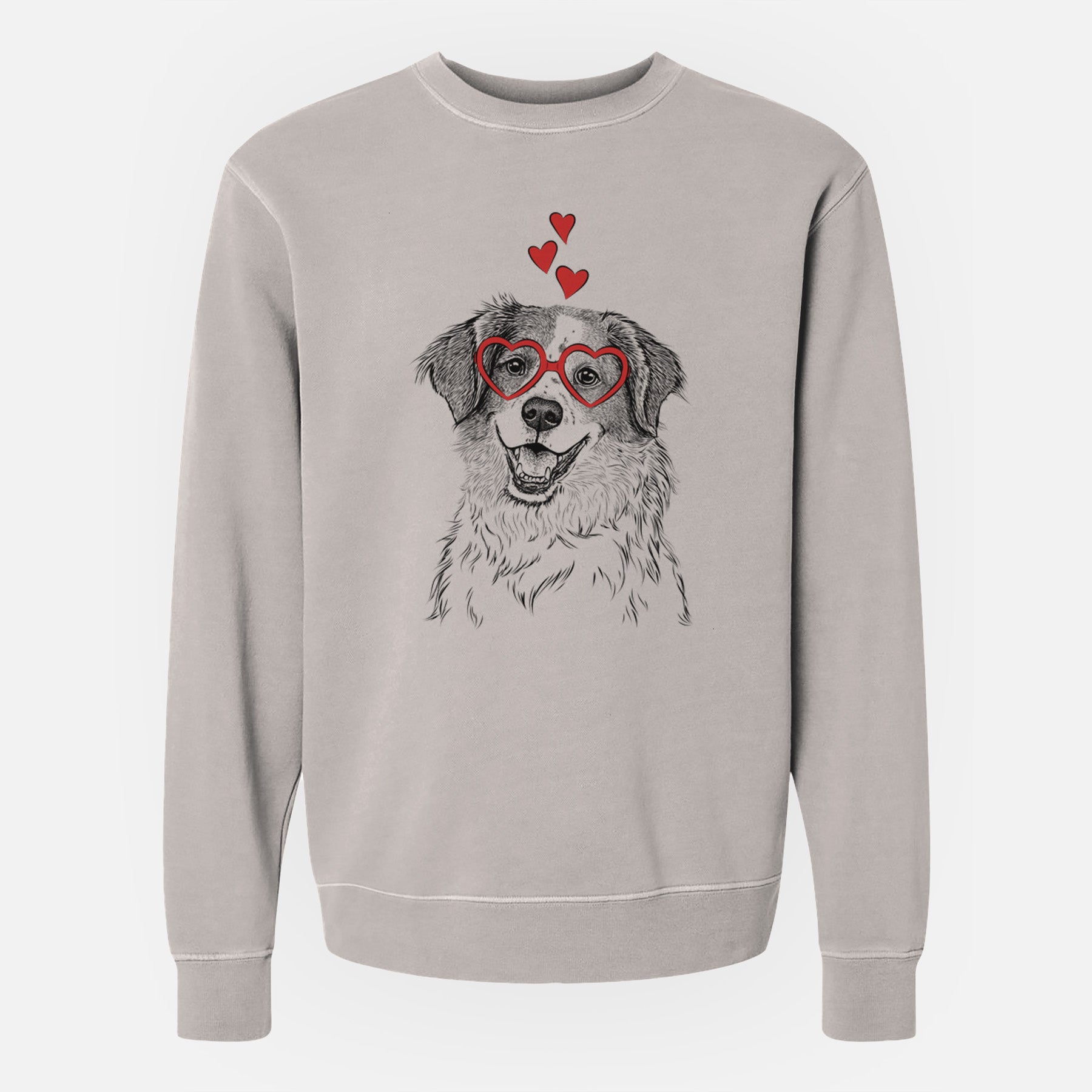Valentine Sophie the Brittany Beagle Mix - Unisex Pigment Dyed Crew Sweatshirt