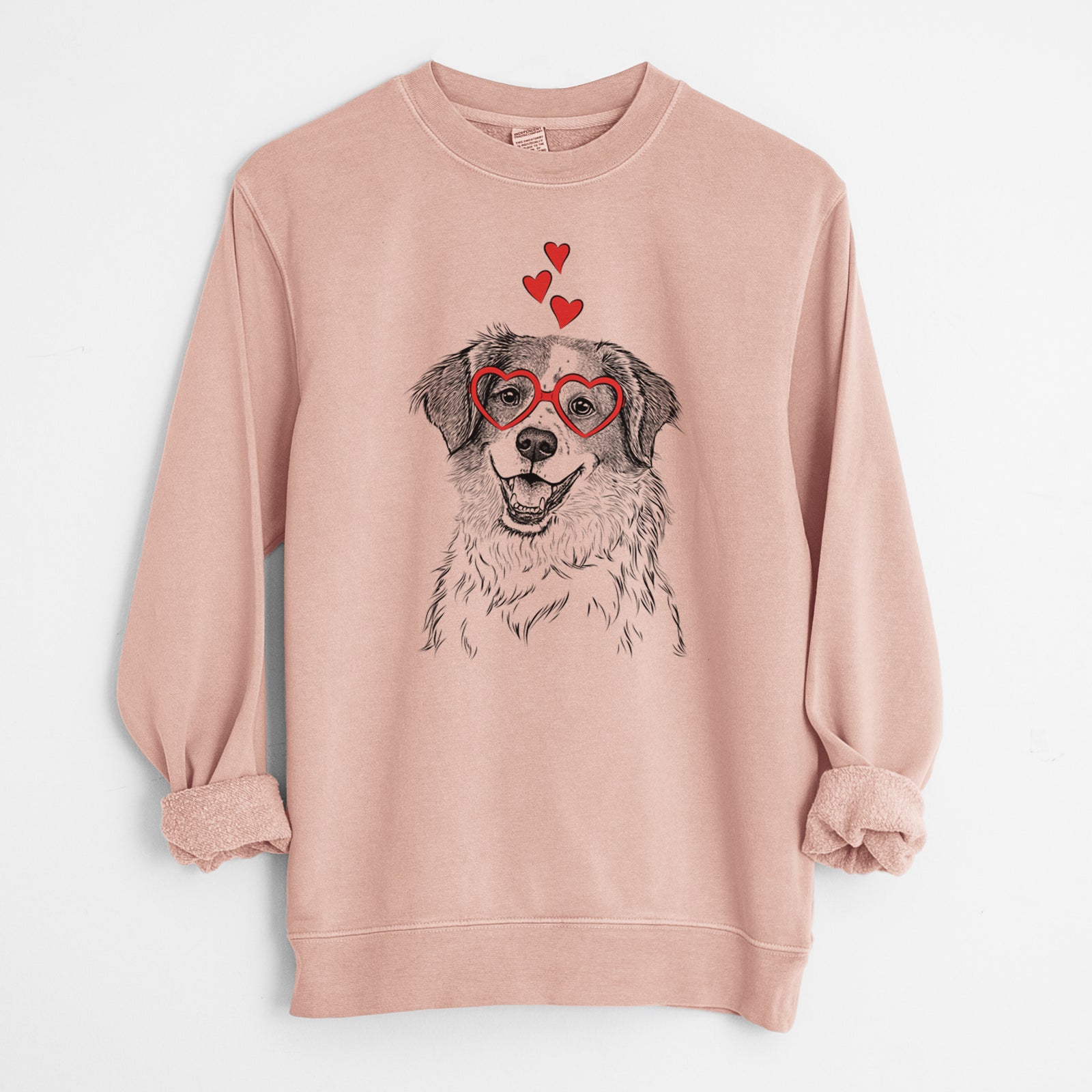 Valentine Sophie the Brittany Beagle Mix - Unisex Pigment Dyed Crew Sweatshirt