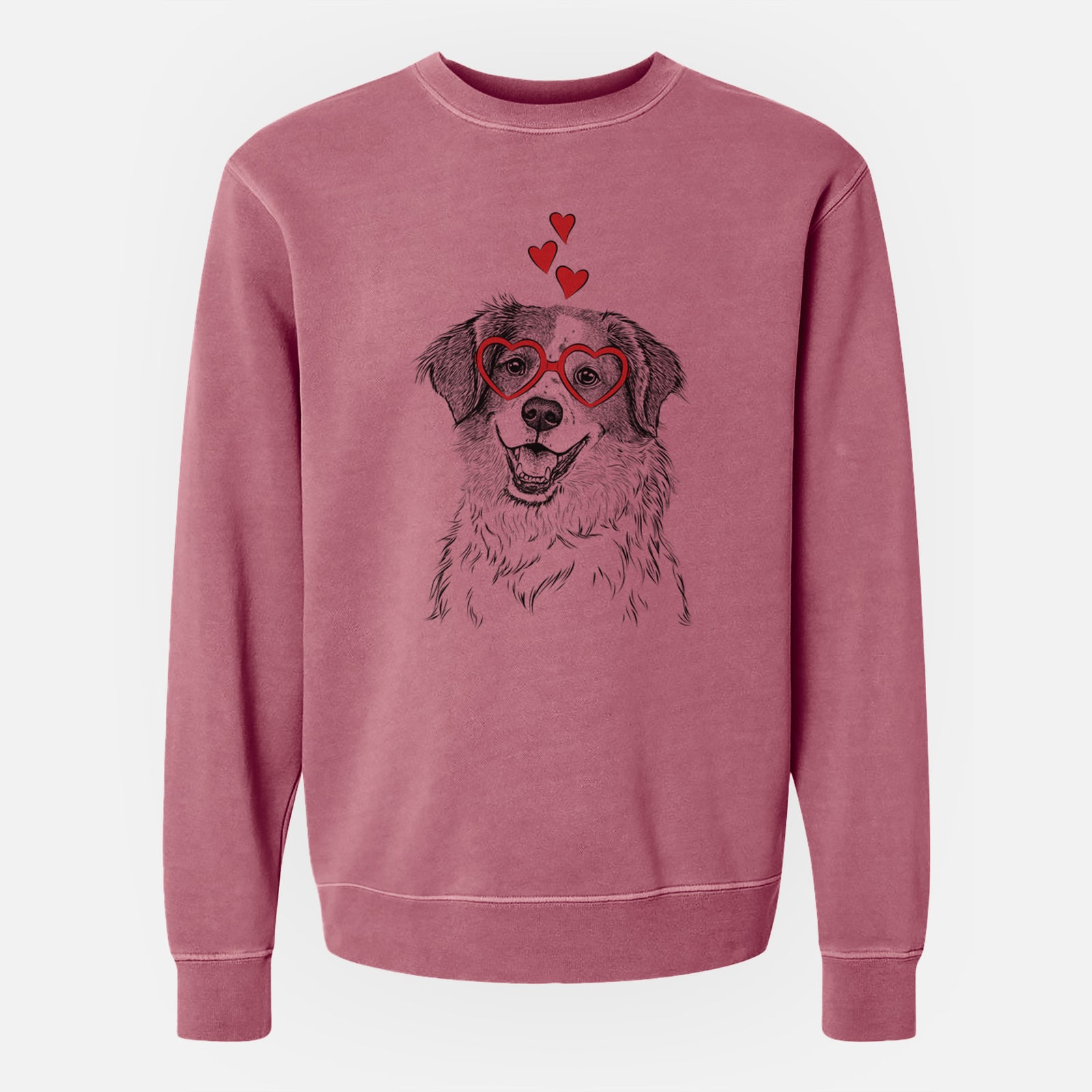 Valentine Sophie the Brittany Beagle Mix - Unisex Pigment Dyed Crew Sweatshirt