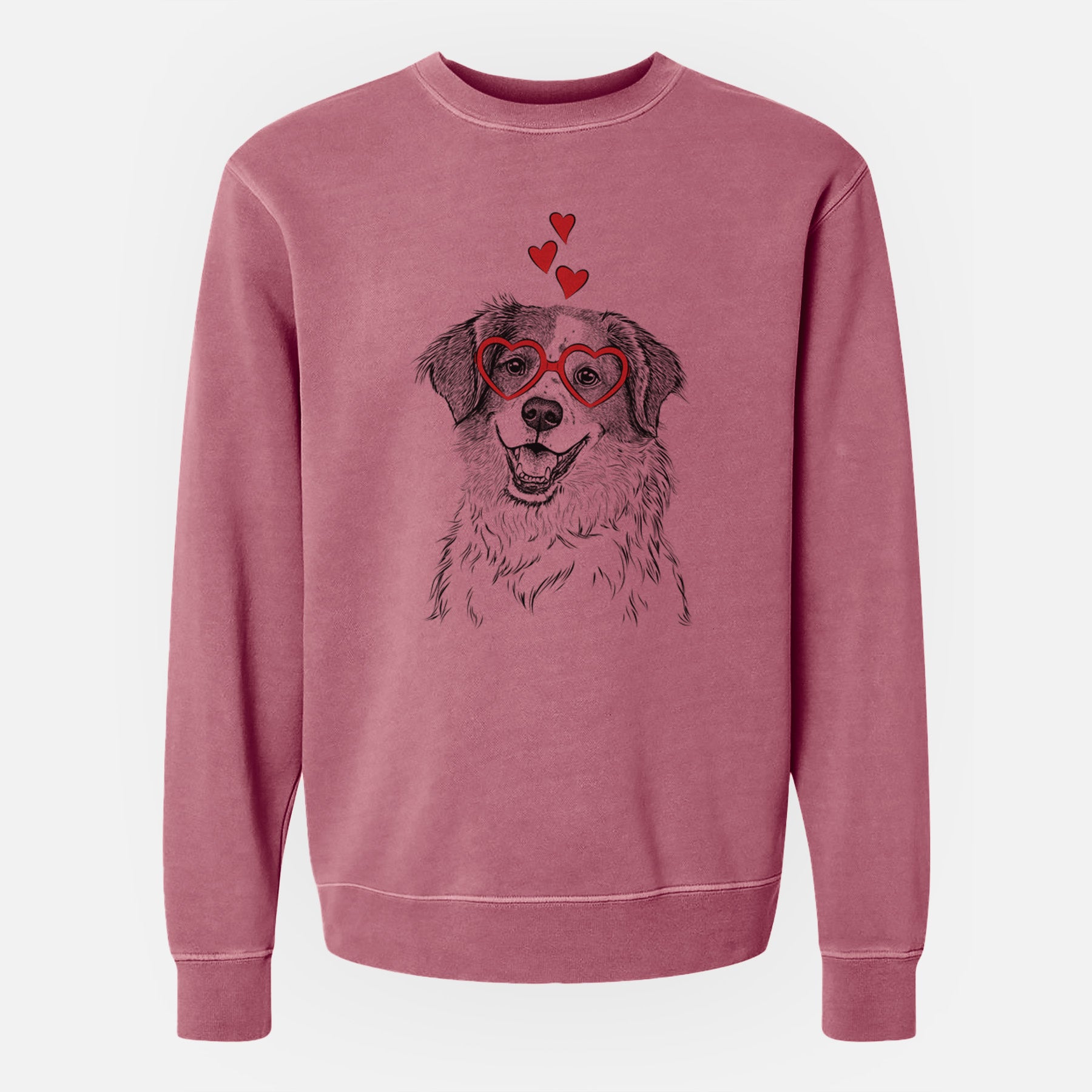 Valentine Sophie the Brittany Beagle Mix - Unisex Pigment Dyed Crew Sweatshirt