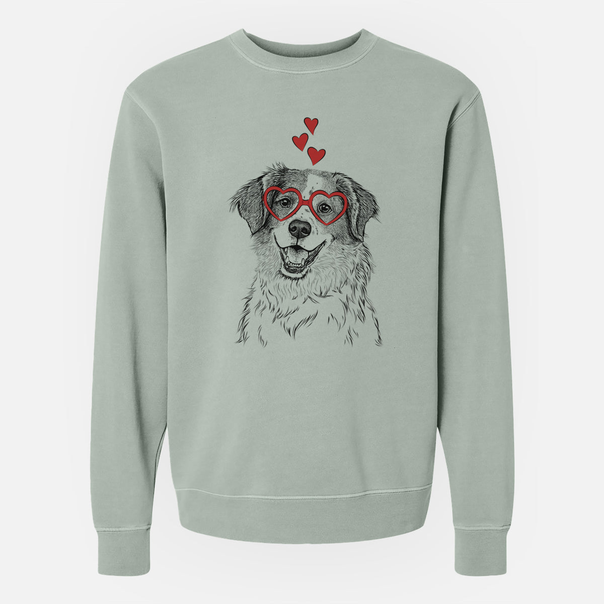 Valentine Sophie the Brittany Beagle Mix - Unisex Pigment Dyed Crew Sweatshirt