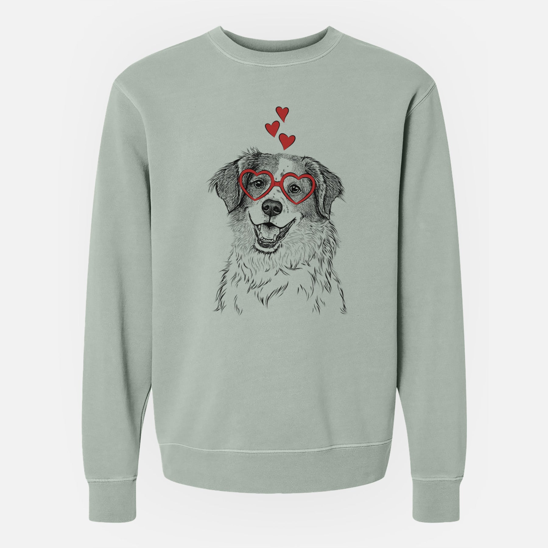 Valentine Sophie the Brittany Beagle Mix - Unisex Pigment Dyed Crew Sweatshirt