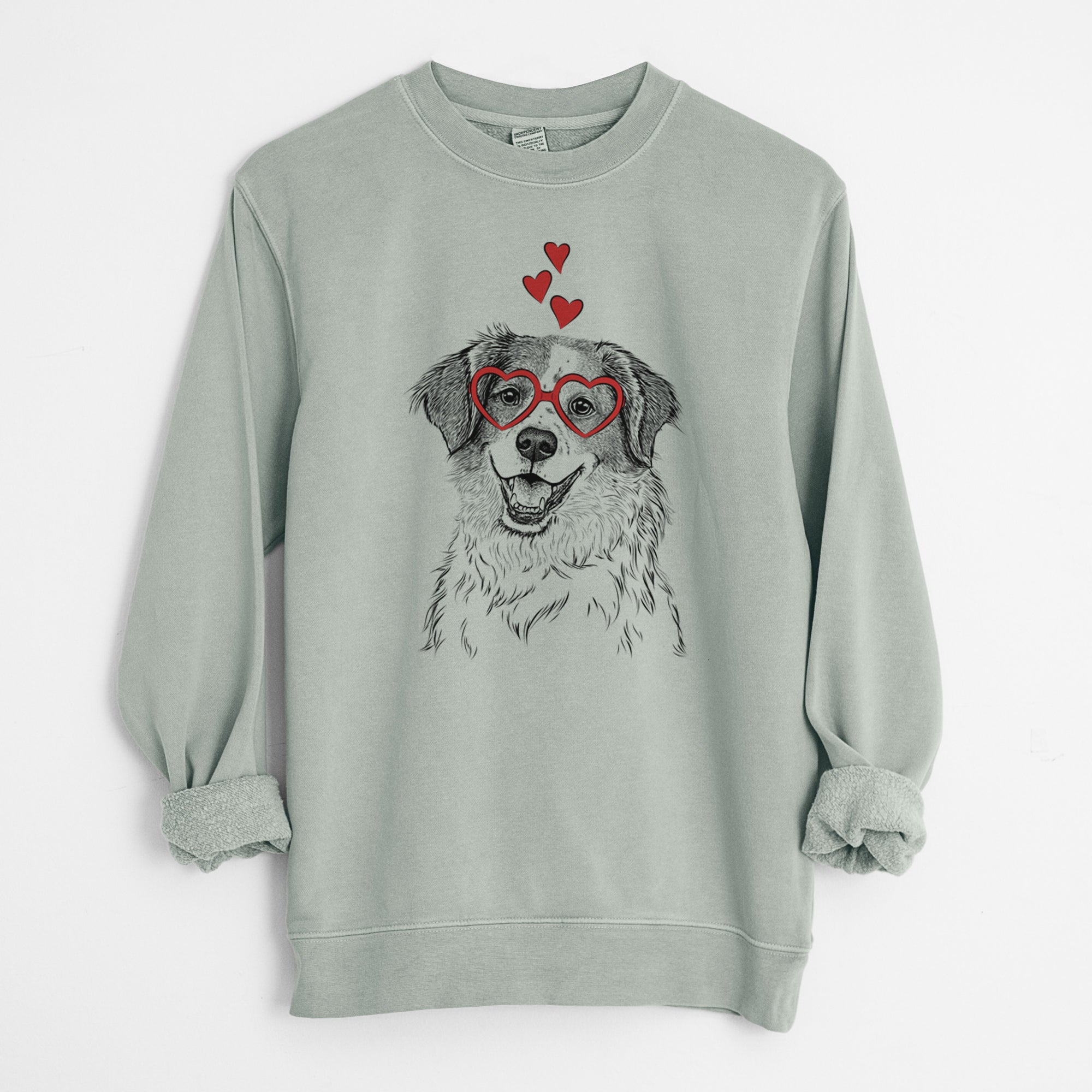 Valentine Sophie the Brittany Beagle Mix - Unisex Pigment Dyed Crew Sweatshirt