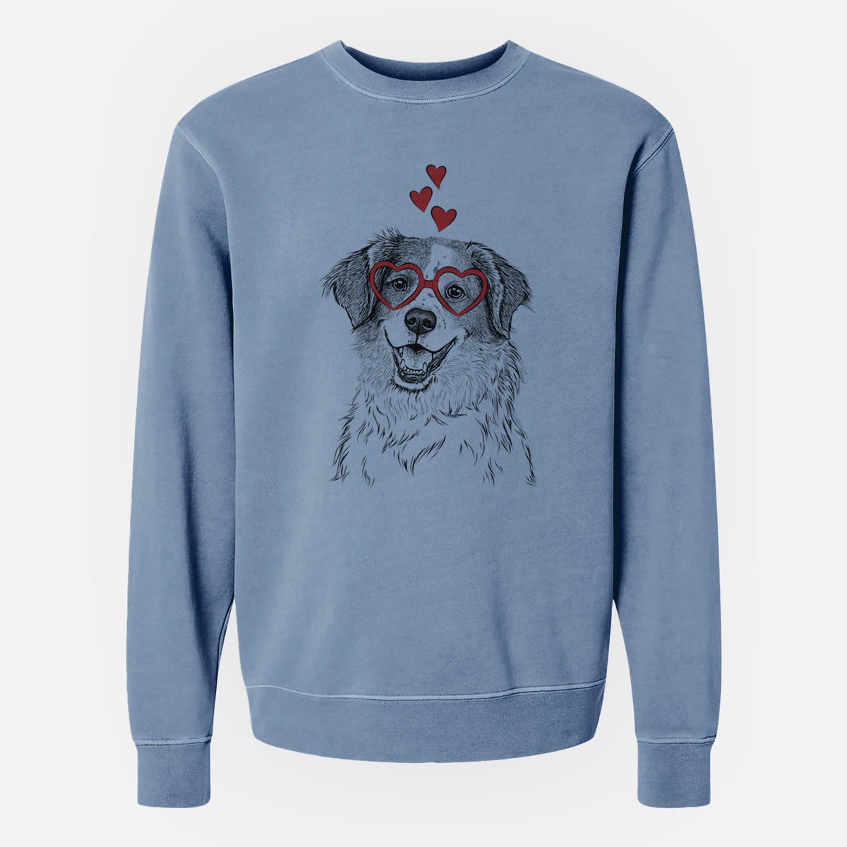 Valentine Sophie the Brittany Beagle Mix - Unisex Pigment Dyed Crew Sweatshirt