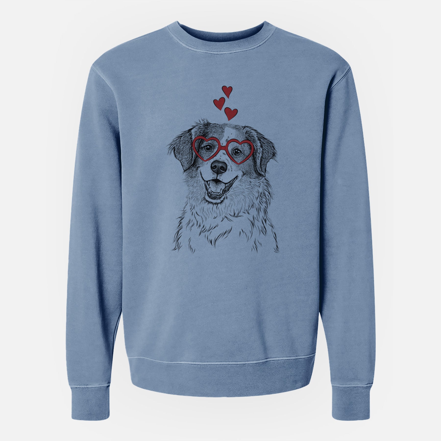 Valentine Sophie the Brittany Beagle Mix - Unisex Pigment Dyed Crew Sweatshirt