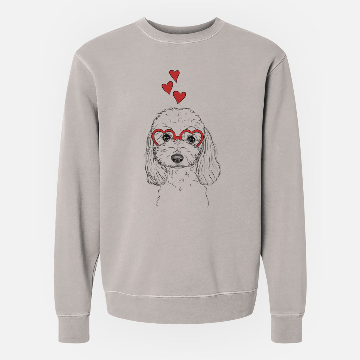Valentine Sophie the Coton de Tulear - Unisex Pigment Dyed Crew Sweatshirt
