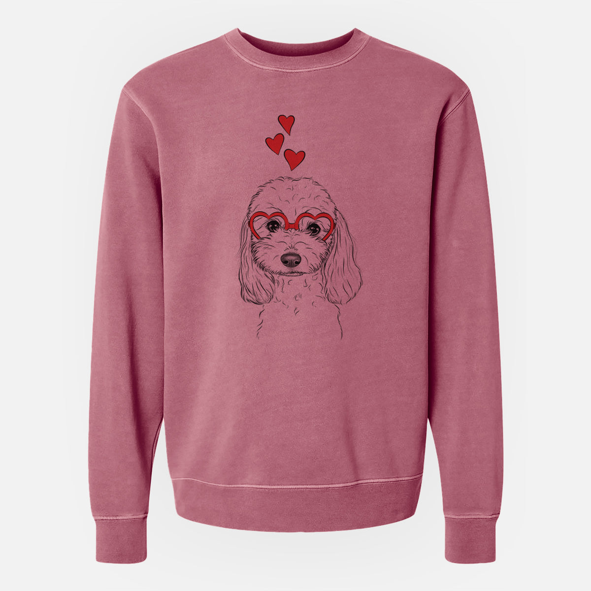 Valentine Sophie the Coton de Tulear - Unisex Pigment Dyed Crew Sweatshirt