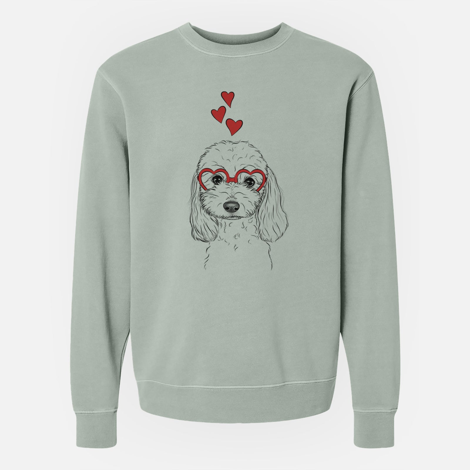 Valentine Sophie the Coton de Tulear - Unisex Pigment Dyed Crew Sweatshirt