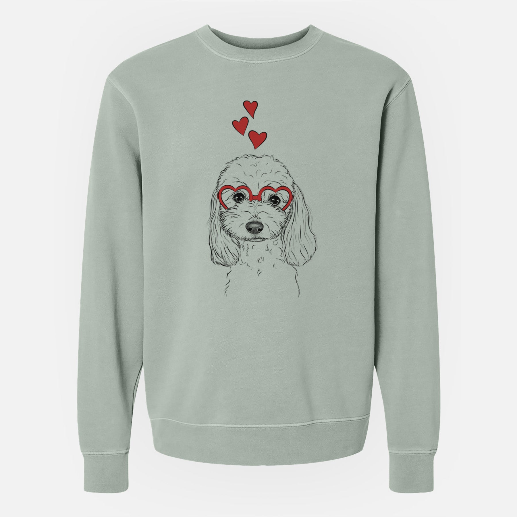 Valentine Sophie the Coton de Tulear - Unisex Pigment Dyed Crew Sweatshirt
