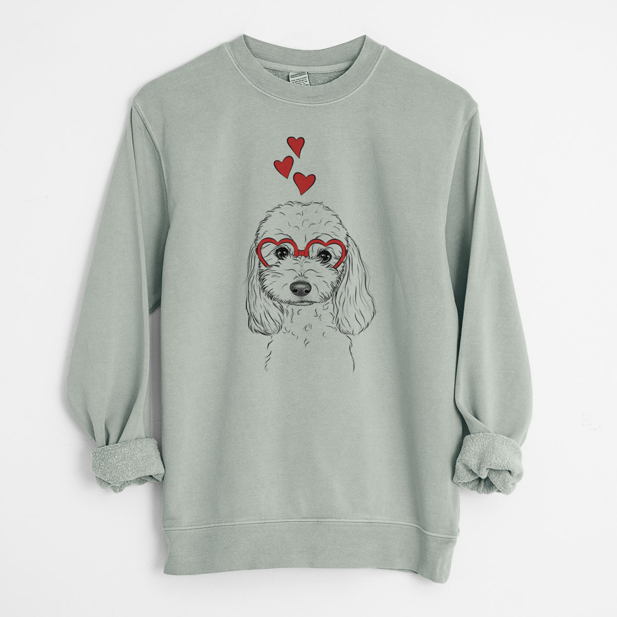 Valentine Sophie the Coton de Tulear - Unisex Pigment Dyed Crew Sweatshirt