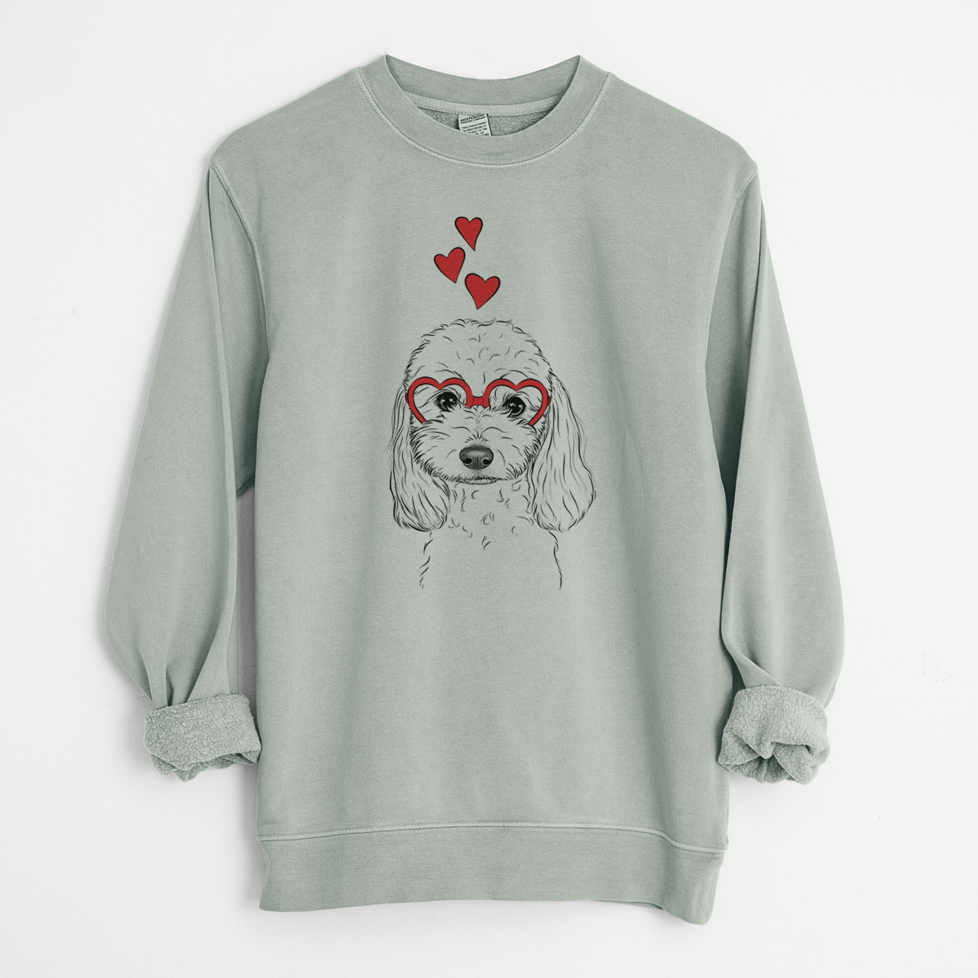 Valentine Sophie the Coton de Tulear - Unisex Pigment Dyed Crew Sweatshirt