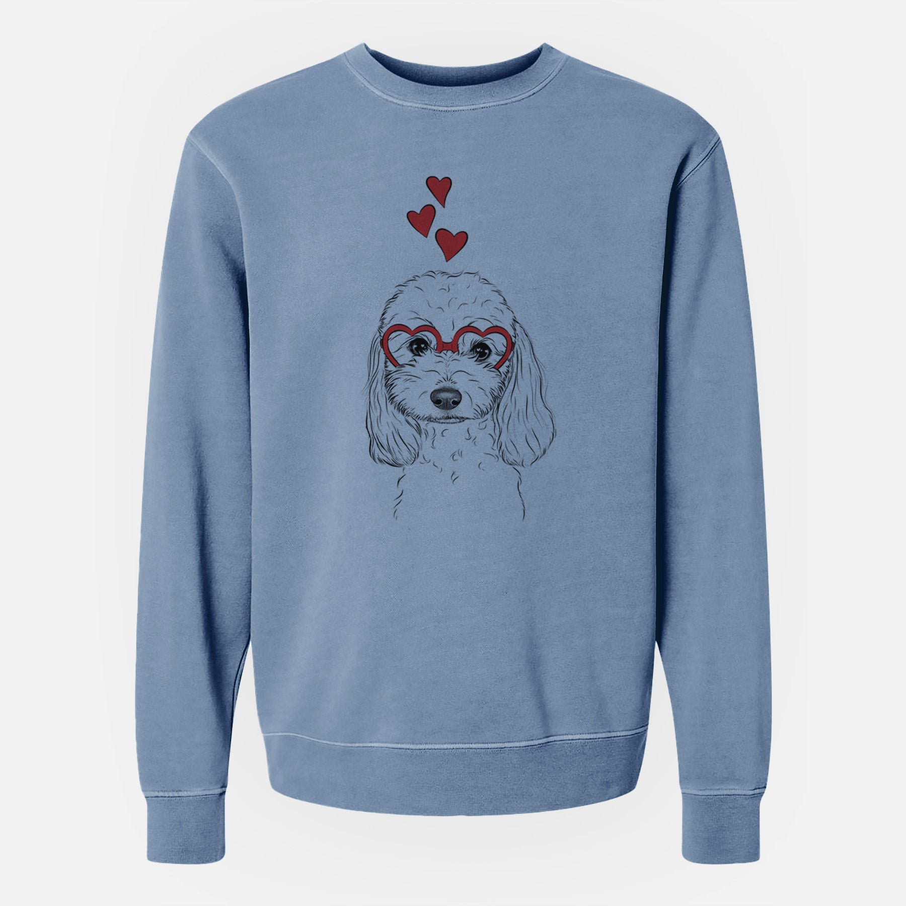 Valentine Sophie the Coton de Tulear - Unisex Pigment Dyed Crew Sweatshirt
