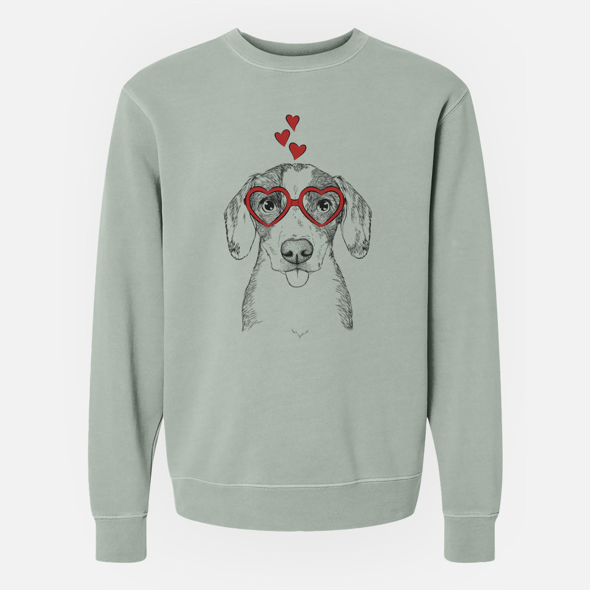 Valentine SophiePea the Mixed Breed - Unisex Pigment Dyed Crew Sweatshirt