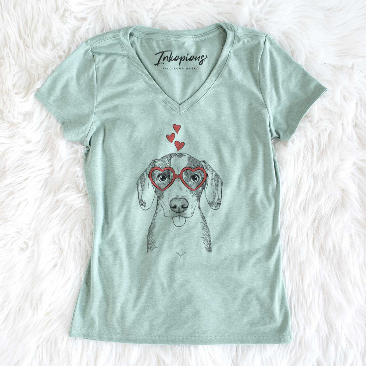 Valentine SophiePea the Mixed Breed - Women's V-neck Shirt