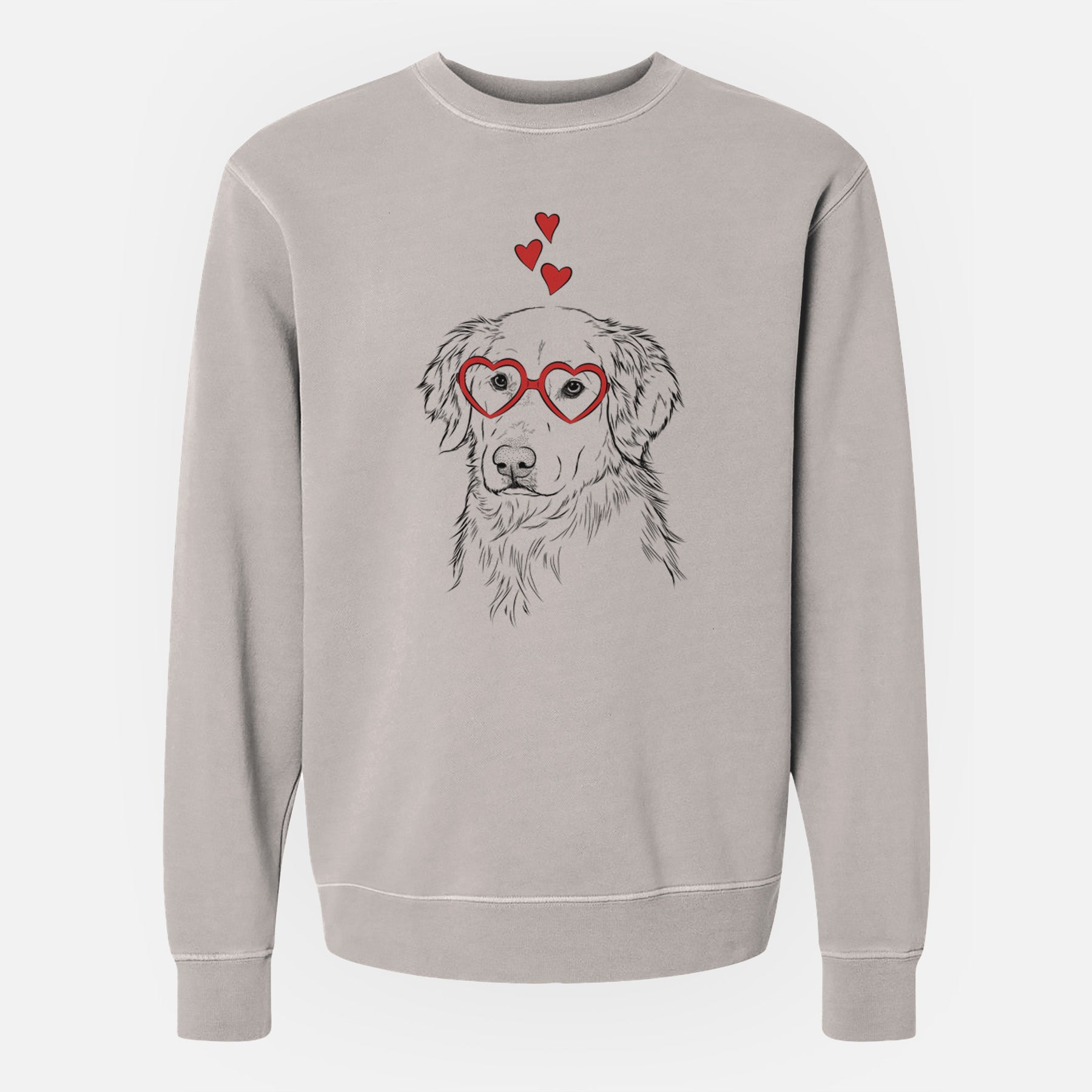 Valentine Spencer the Golden Retriever - Unisex Pigment Dyed Crew Sweatshirt