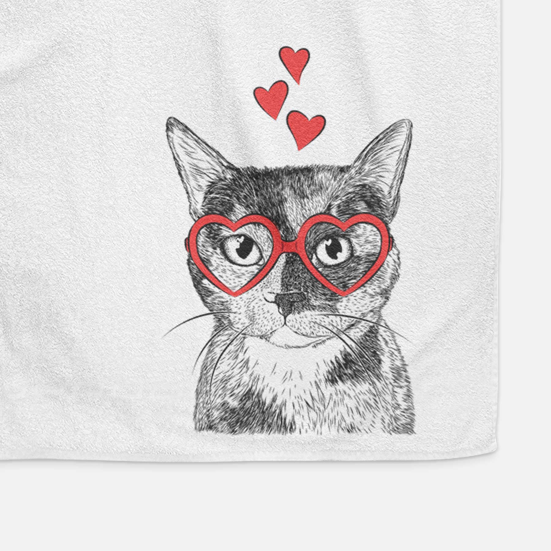 Spooky Kitty the Tortoiseshell Cat Decorative Hand Towel