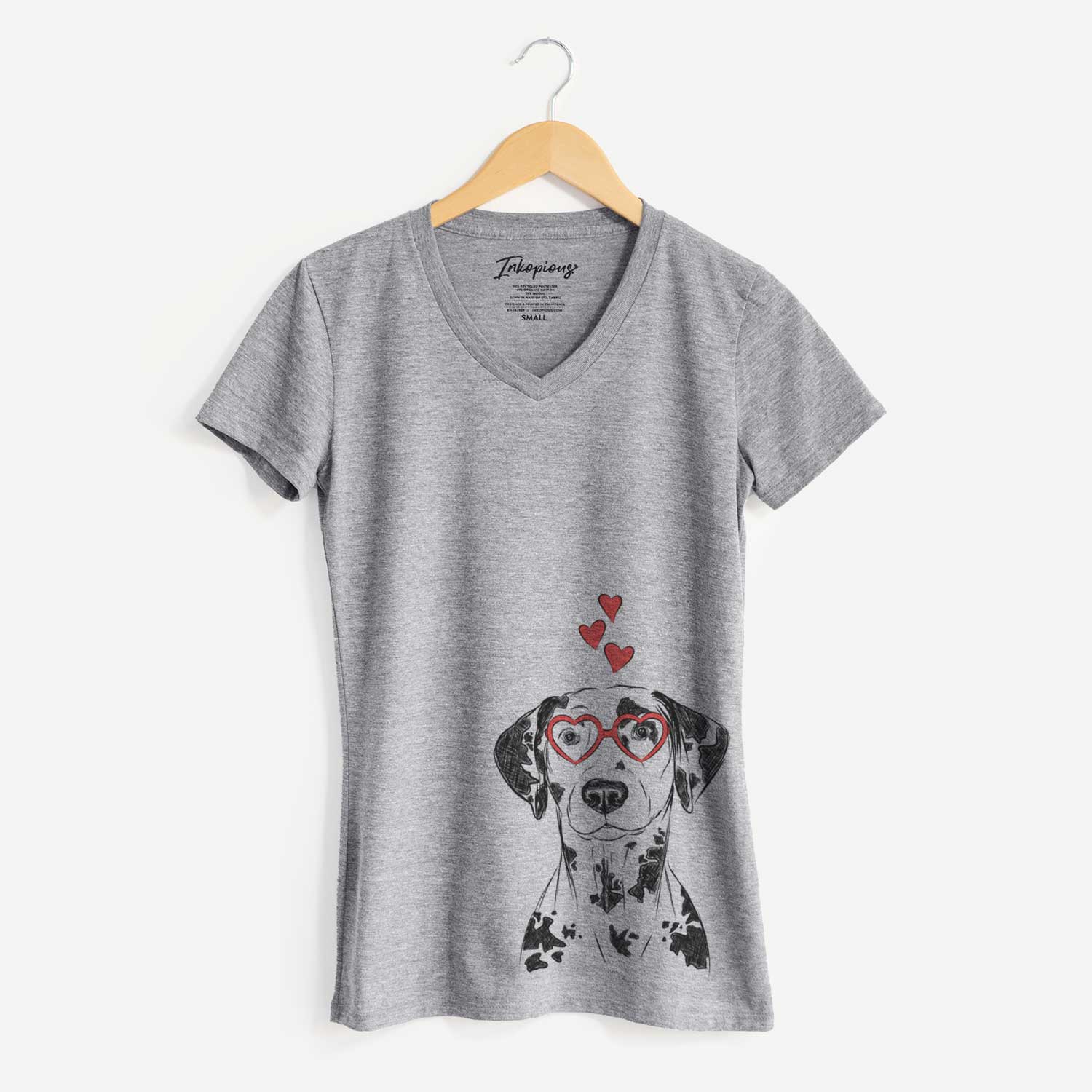 Valentine Spot the Dalmatian - Women's V-neck Shirt