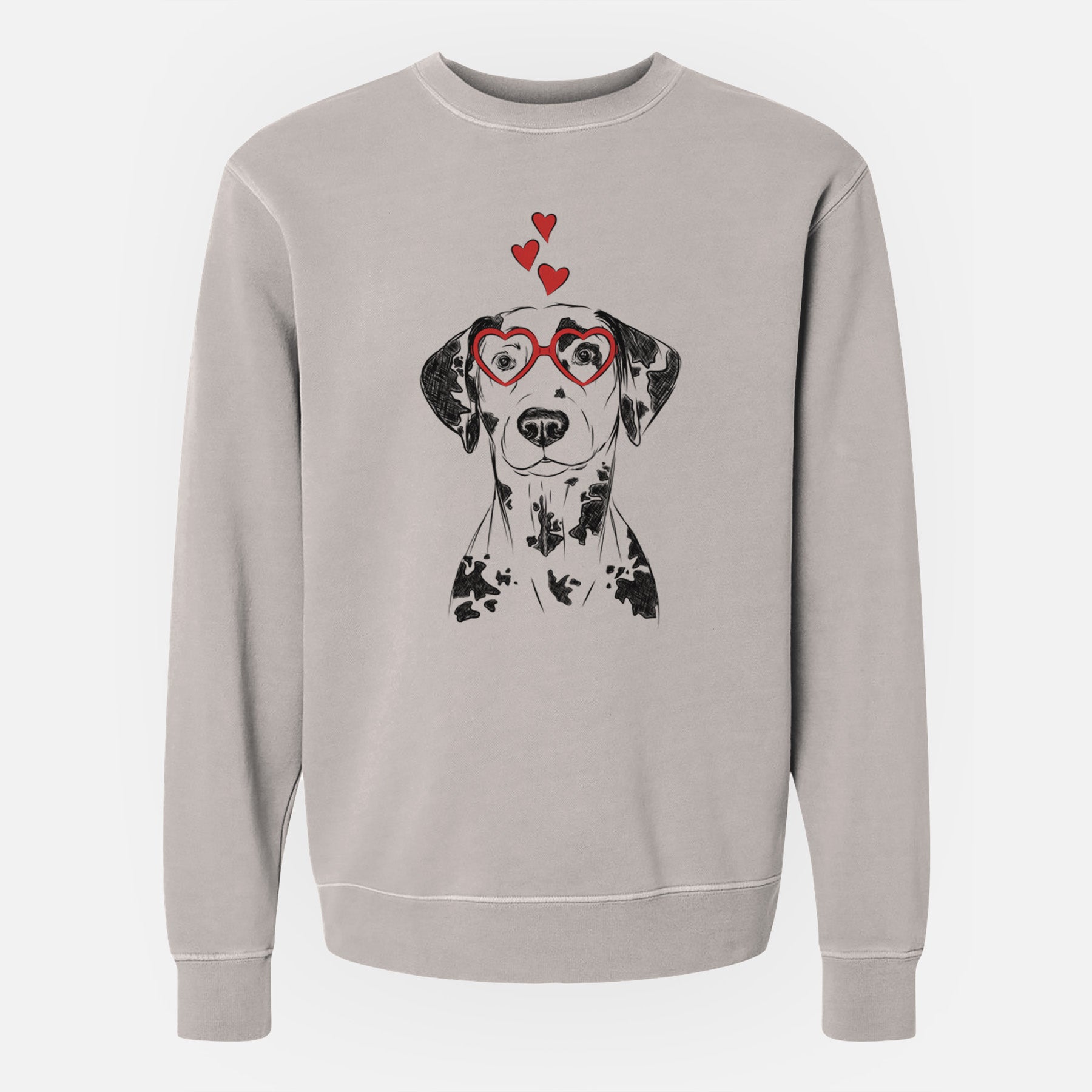 Valentine Spot the Dalmatian - Unisex Pigment Dyed Crew Sweatshirt