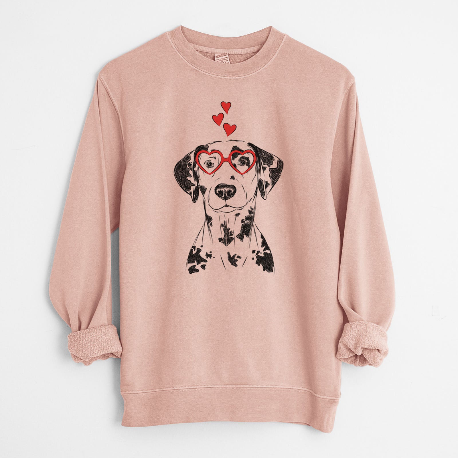 Valentine Spot the Dalmatian - Unisex Pigment Dyed Crew Sweatshirt