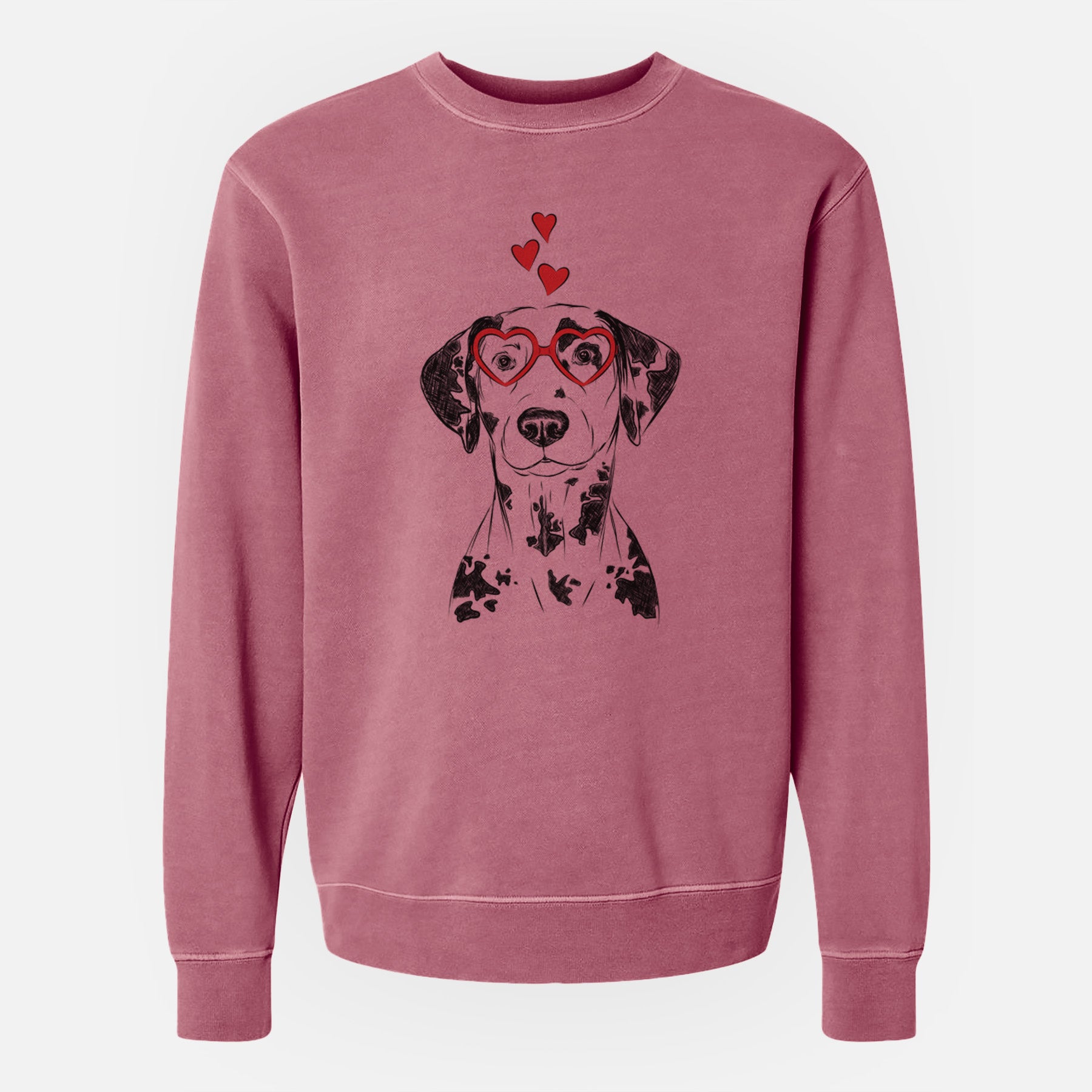 Valentine Spot the Dalmatian - Unisex Pigment Dyed Crew Sweatshirt