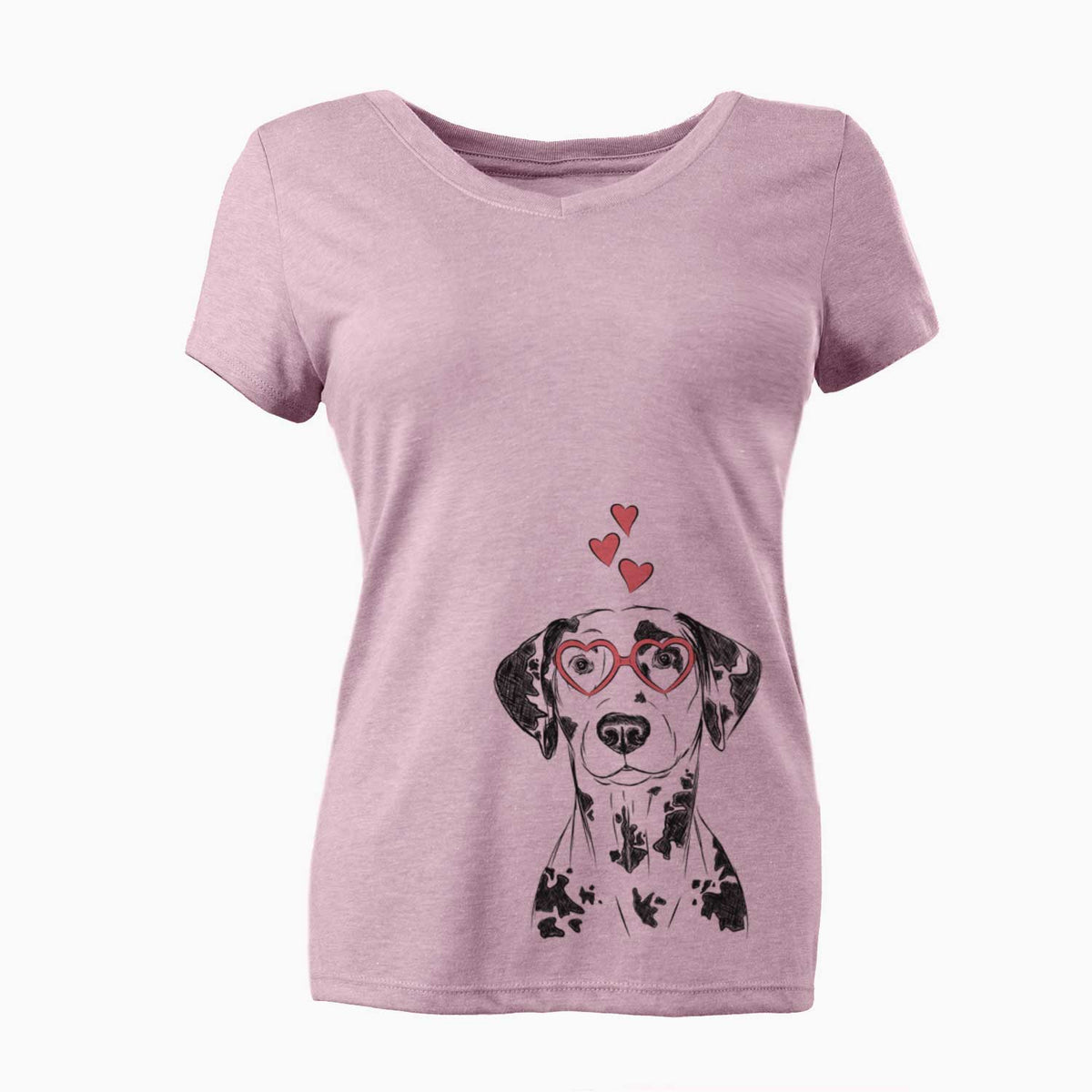 Valentine Spot the Dalmatian - Women's V-neck Shirt