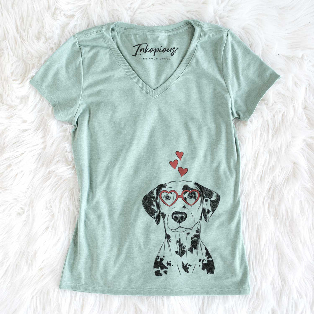 Valentine Spot the Dalmatian - Women&#39;s V-neck Shirt