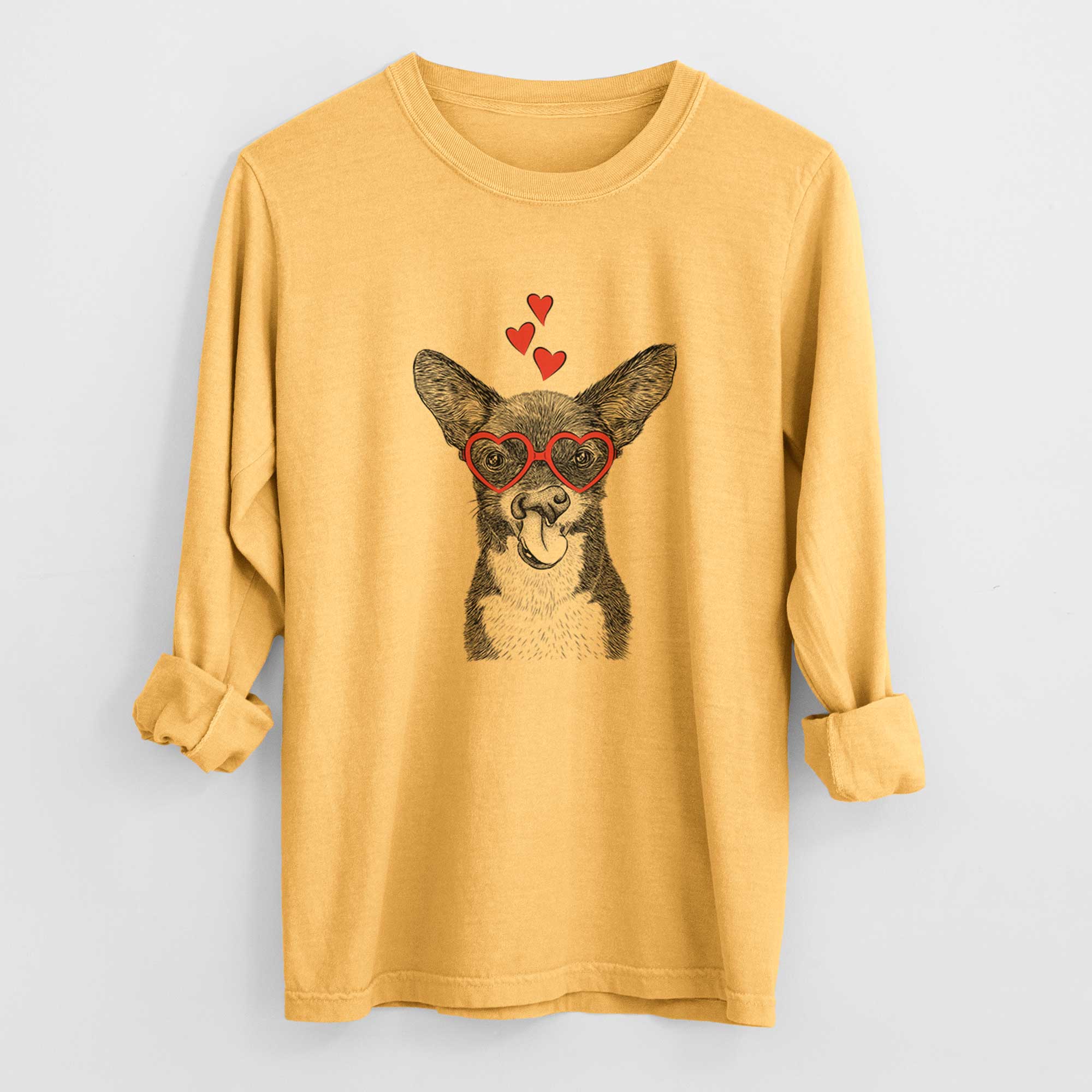 Valentine Sprout the Chihuahua Mix - Heavyweight 100% Cotton Long Sleeve