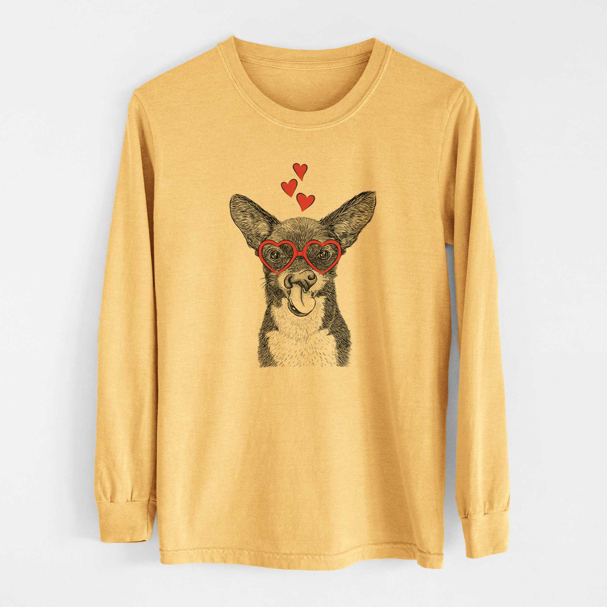 Valentine Sprout the Chihuahua Mix - Heavyweight 100% Cotton Long Sleeve