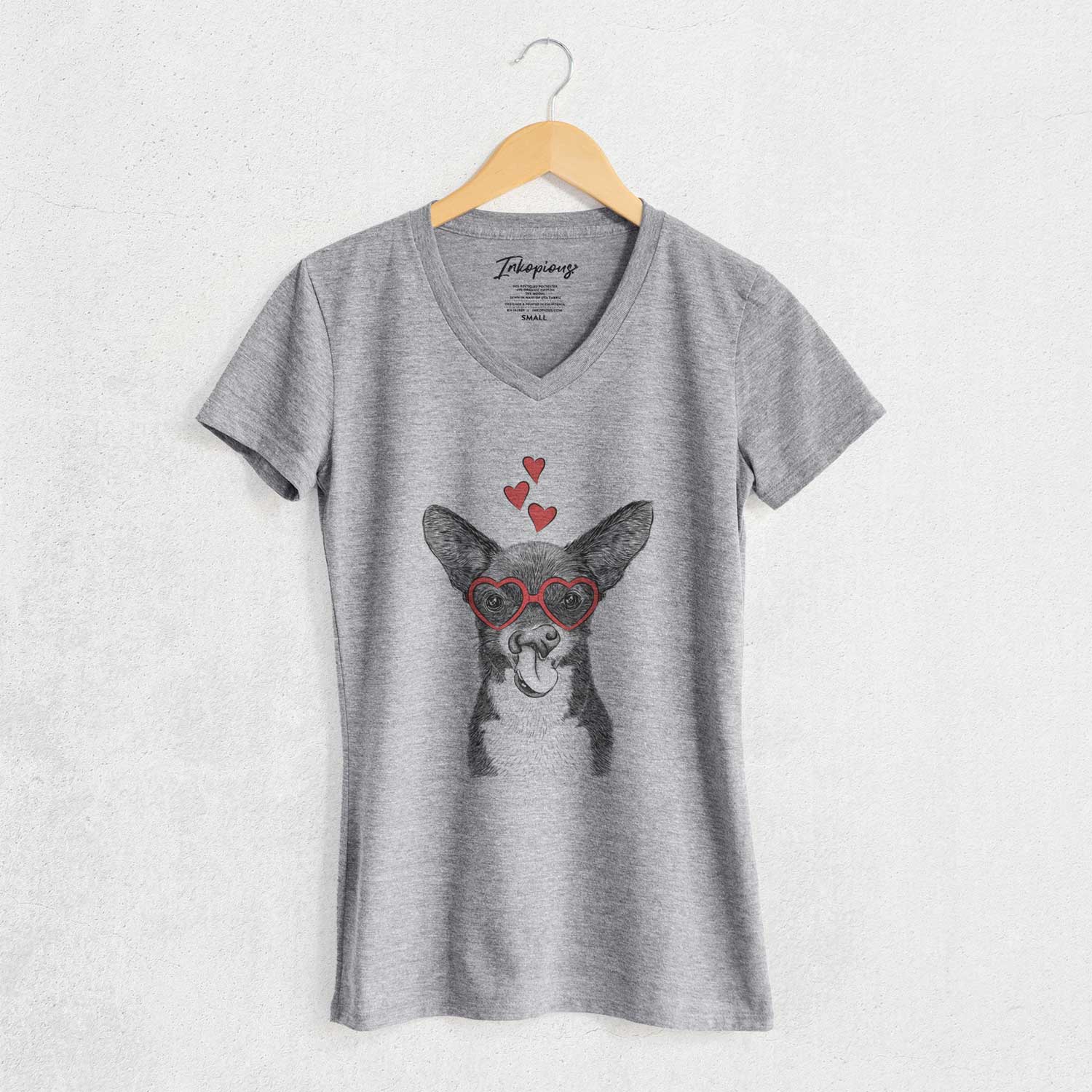 Valentine Sprout the Chihuahua Mix - Women's V-neck Shirt