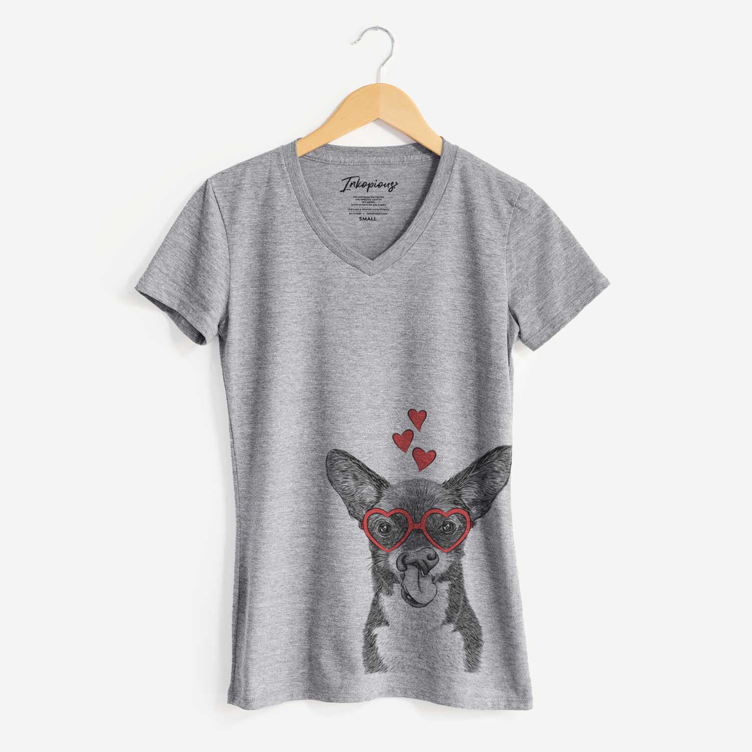 Valentine Sprout the Chihuahua Mix - Women's V-neck Shirt