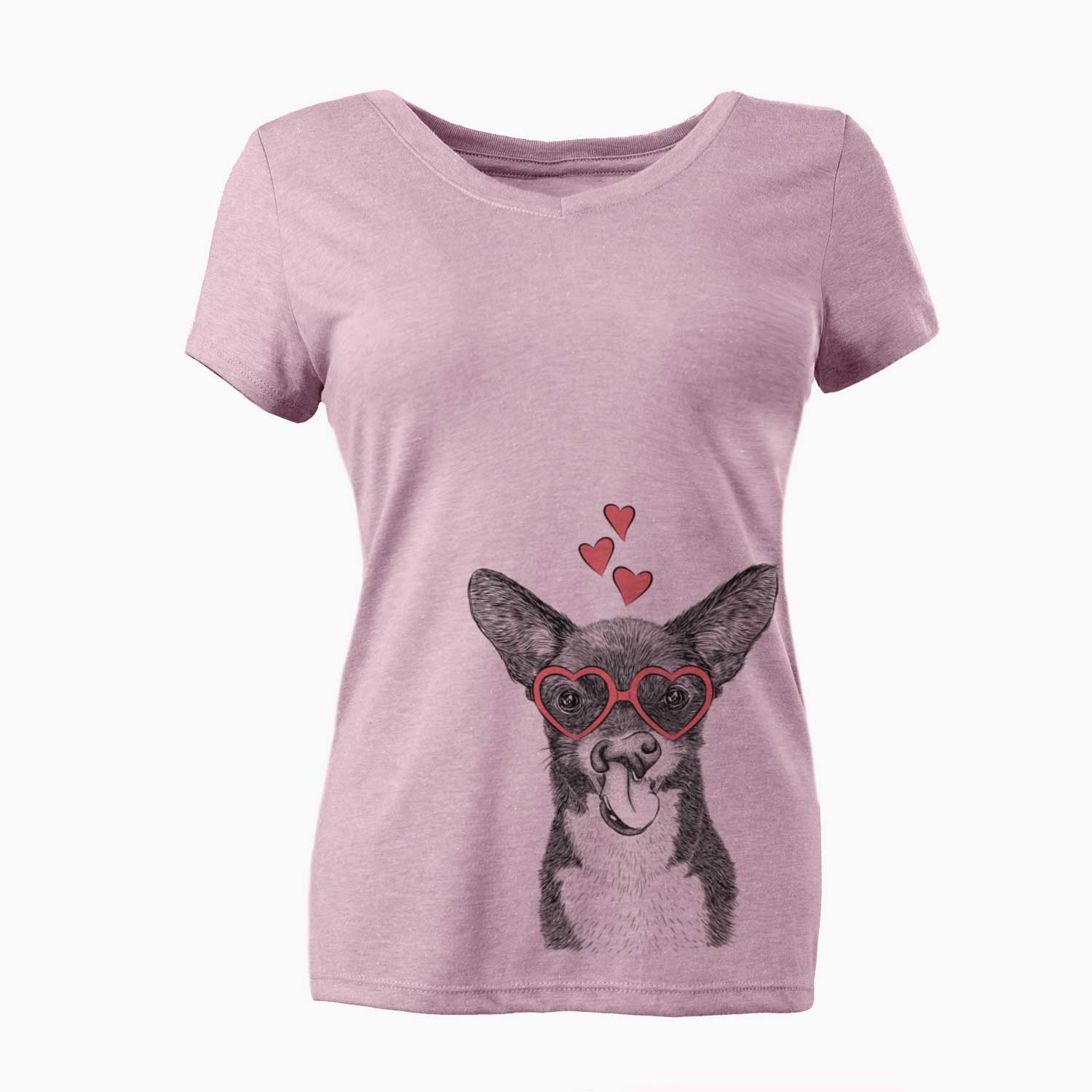 Valentine Sprout the Chihuahua Mix - Women's V-neck Shirt