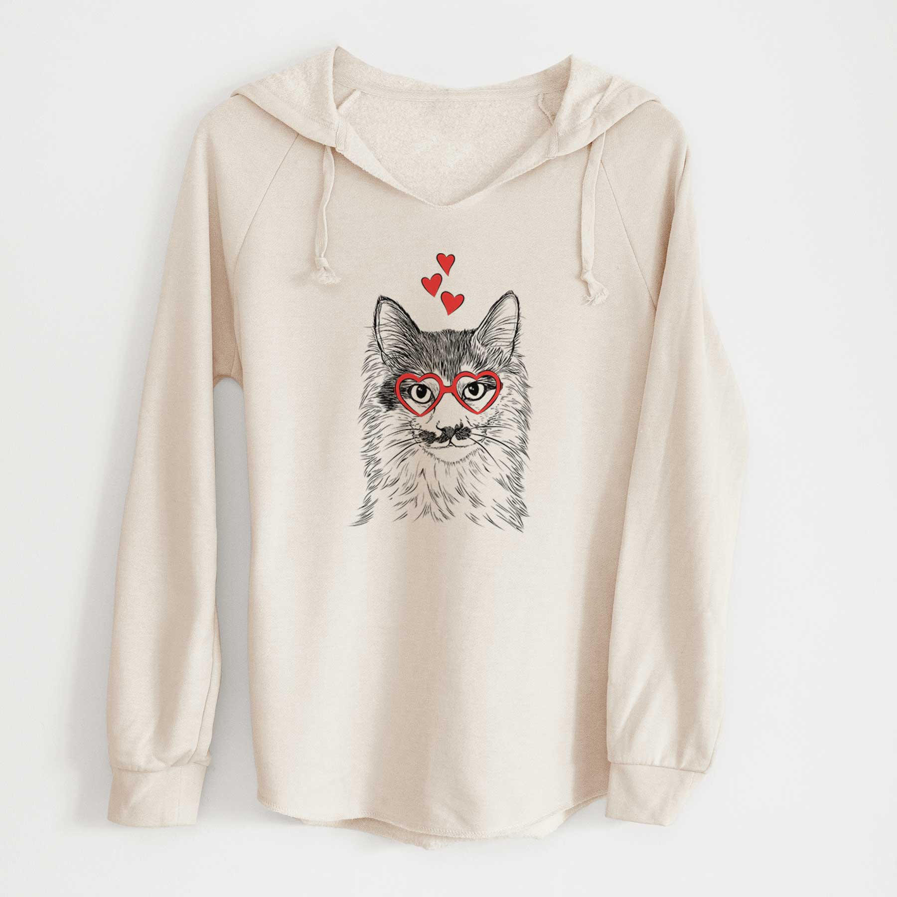 Valentine Stache the Longhaired Mustard Cat - Cali Wave Hooded Sweatshirt