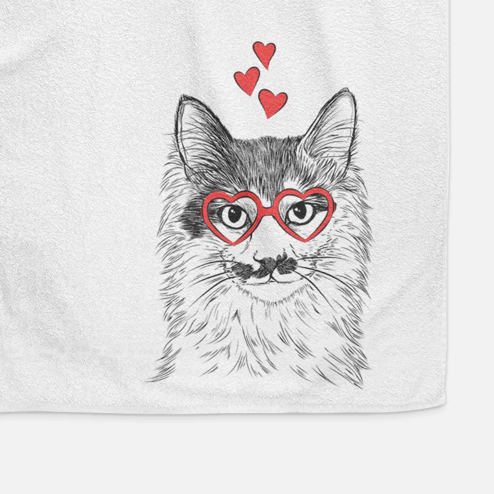 Stache the Longhaired Mustard Cat Decorative Hand Towel