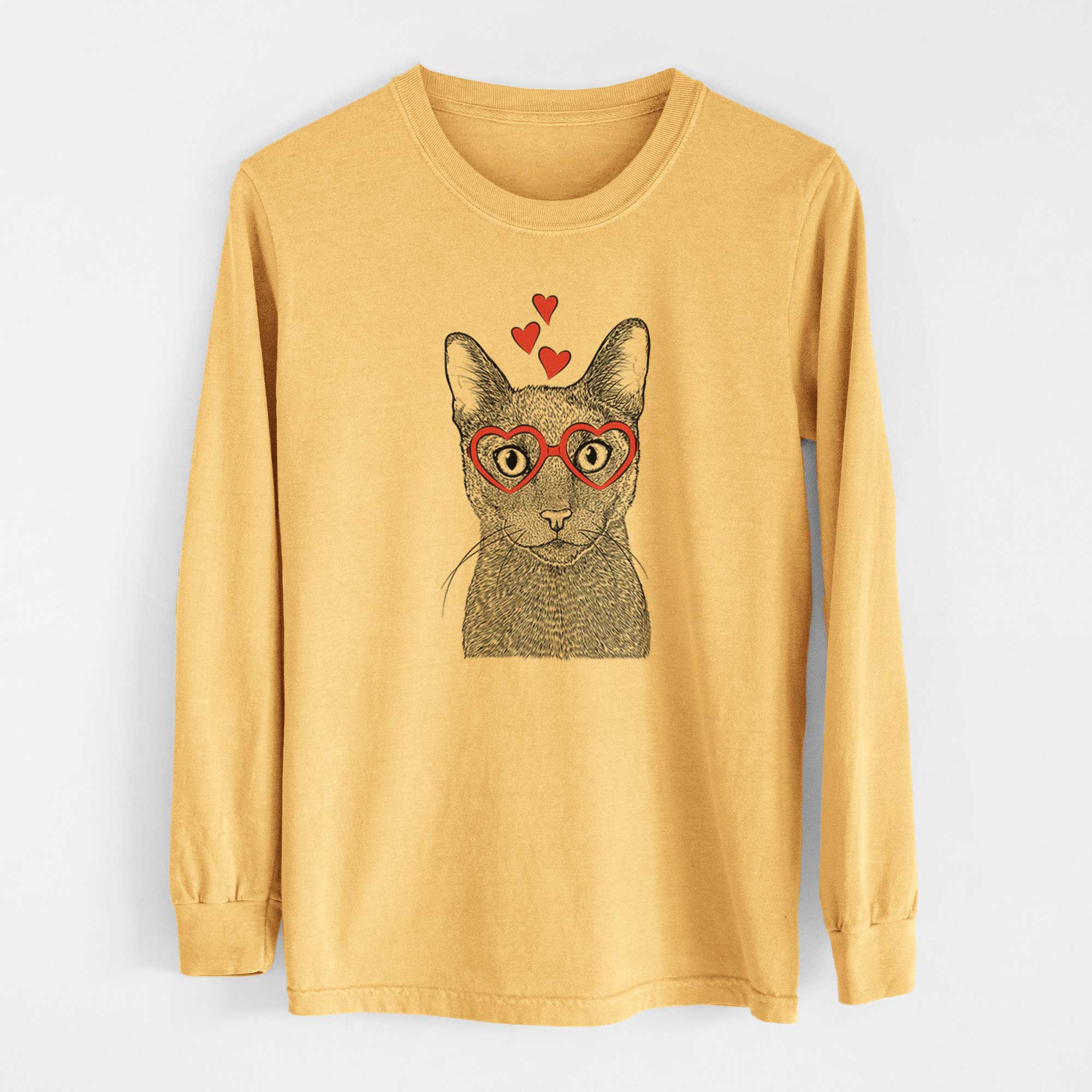 Valentine Stanley the Russian Blue Cat - Heavyweight 100% Cotton Long Sleeve