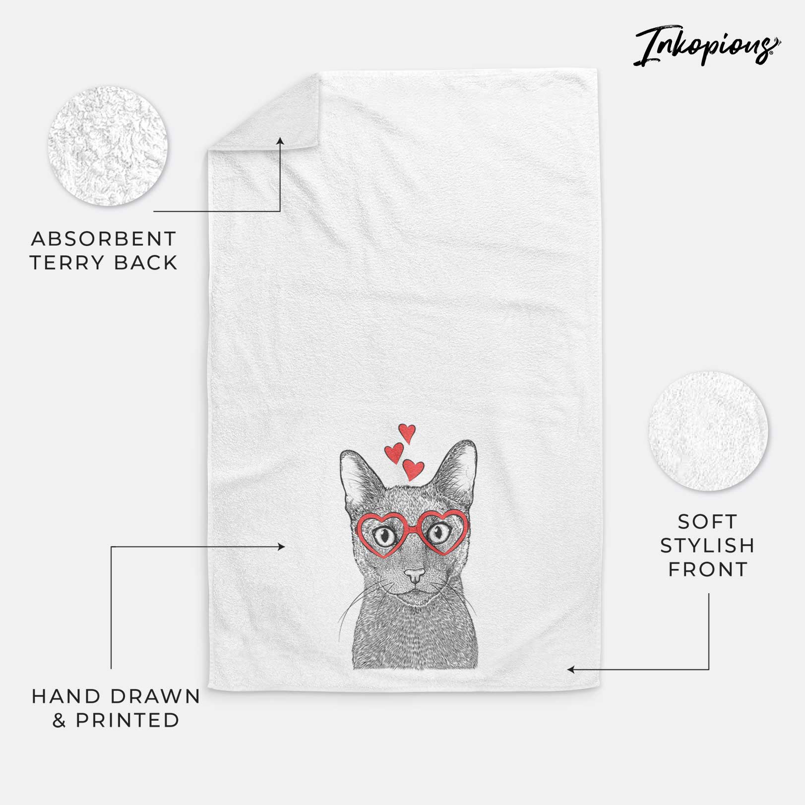 Stanley the Russian Blue Cat Decorative Hand Towel