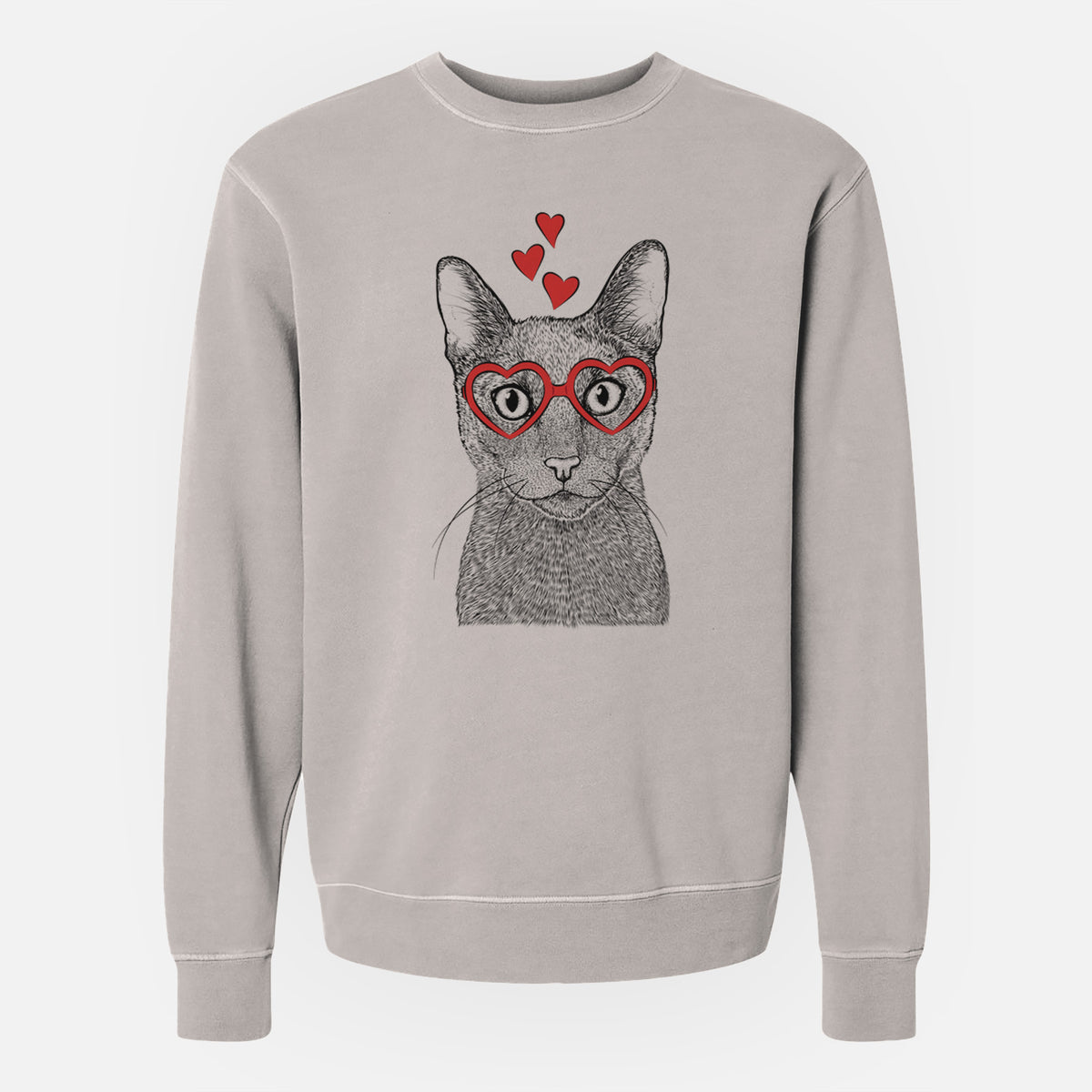 Valentine Stanley the Russian Blue Cat - Unisex Pigment Dyed Crew Sweatshirt