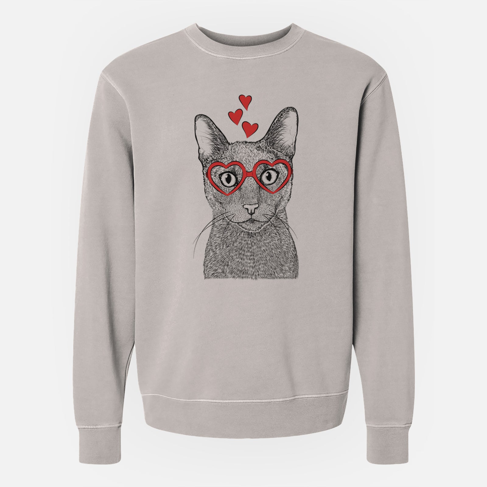 Valentine Stanley the Russian Blue Cat - Unisex Pigment Dyed Crew Sweatshirt