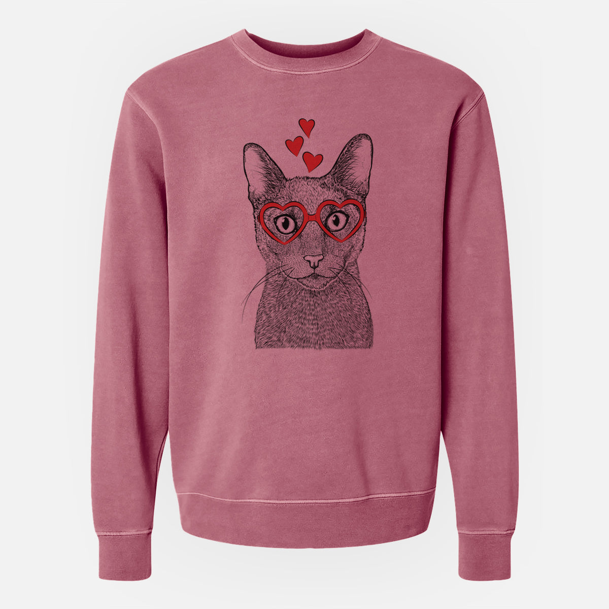 Valentine Stanley the Russian Blue Cat - Unisex Pigment Dyed Crew Sweatshirt