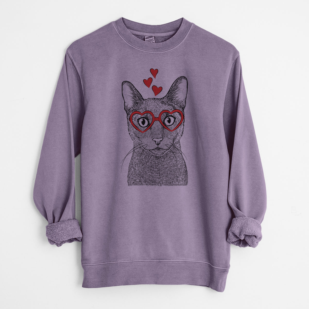 Valentine Stanley the Russian Blue Cat - Unisex Pigment Dyed Crew Sweatshirt