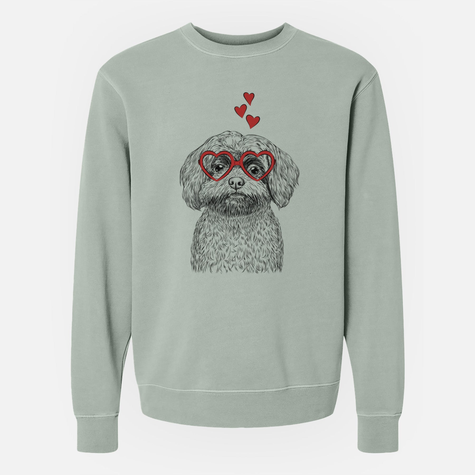 Valentine Stella the Shih Tzu Mix - Unisex Pigment Dyed Crew Sweatshirt