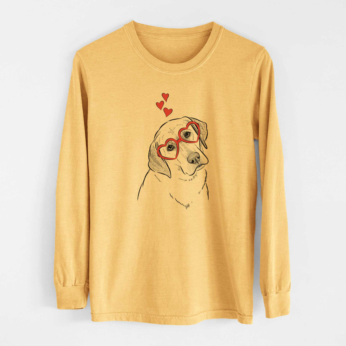 Valentine Stella the Yellow Lab - Heavyweight 100% Cotton Long Sleeve