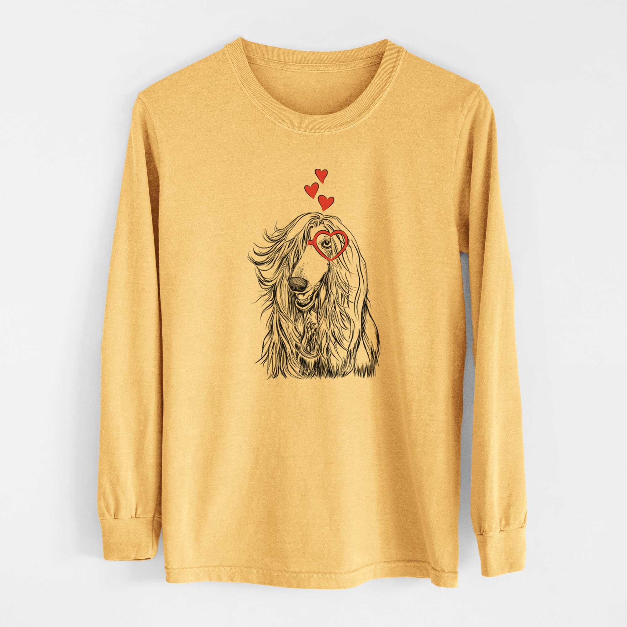 Valentine Sterling the Afghan Hound - Heavyweight 100% Cotton Long Sleeve