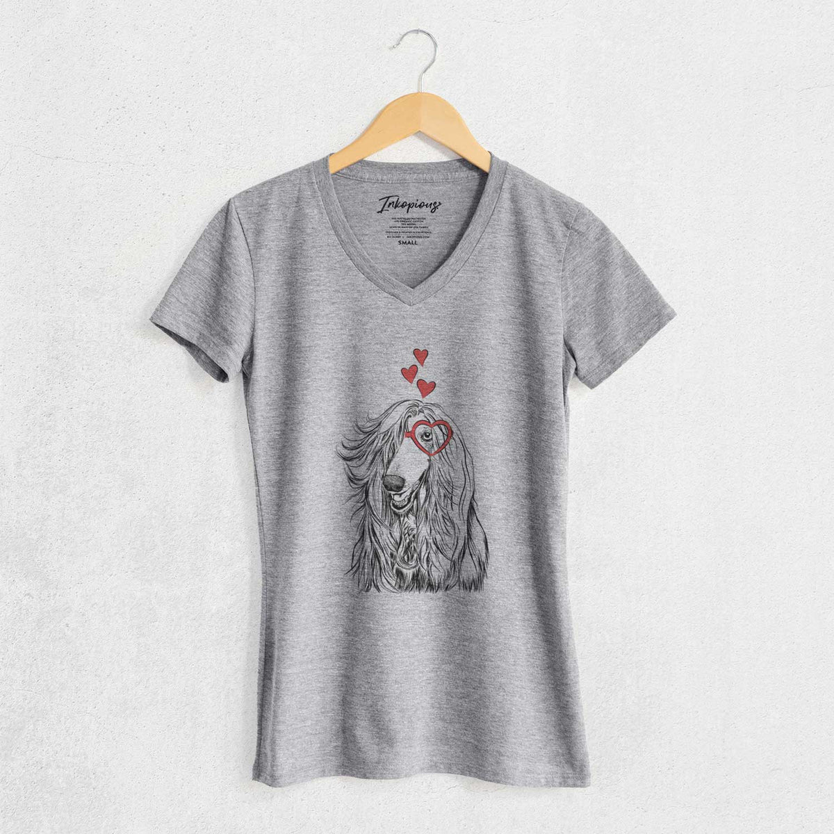 Valentine Sterling the Afghan Hound - Women's V-neck Shirt