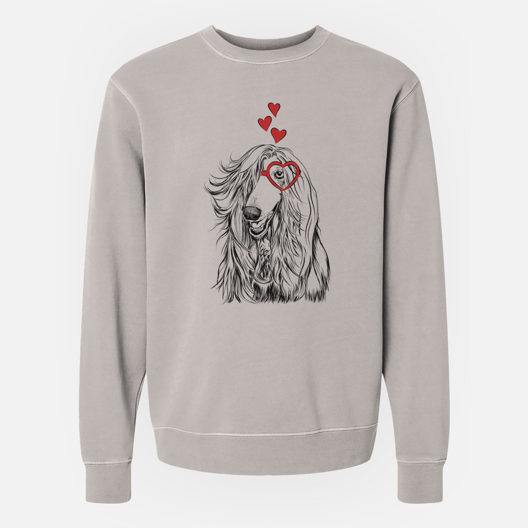 Valentine Sterling the Afghan Hound - Unisex Pigment Dyed Crew Sweatshirt