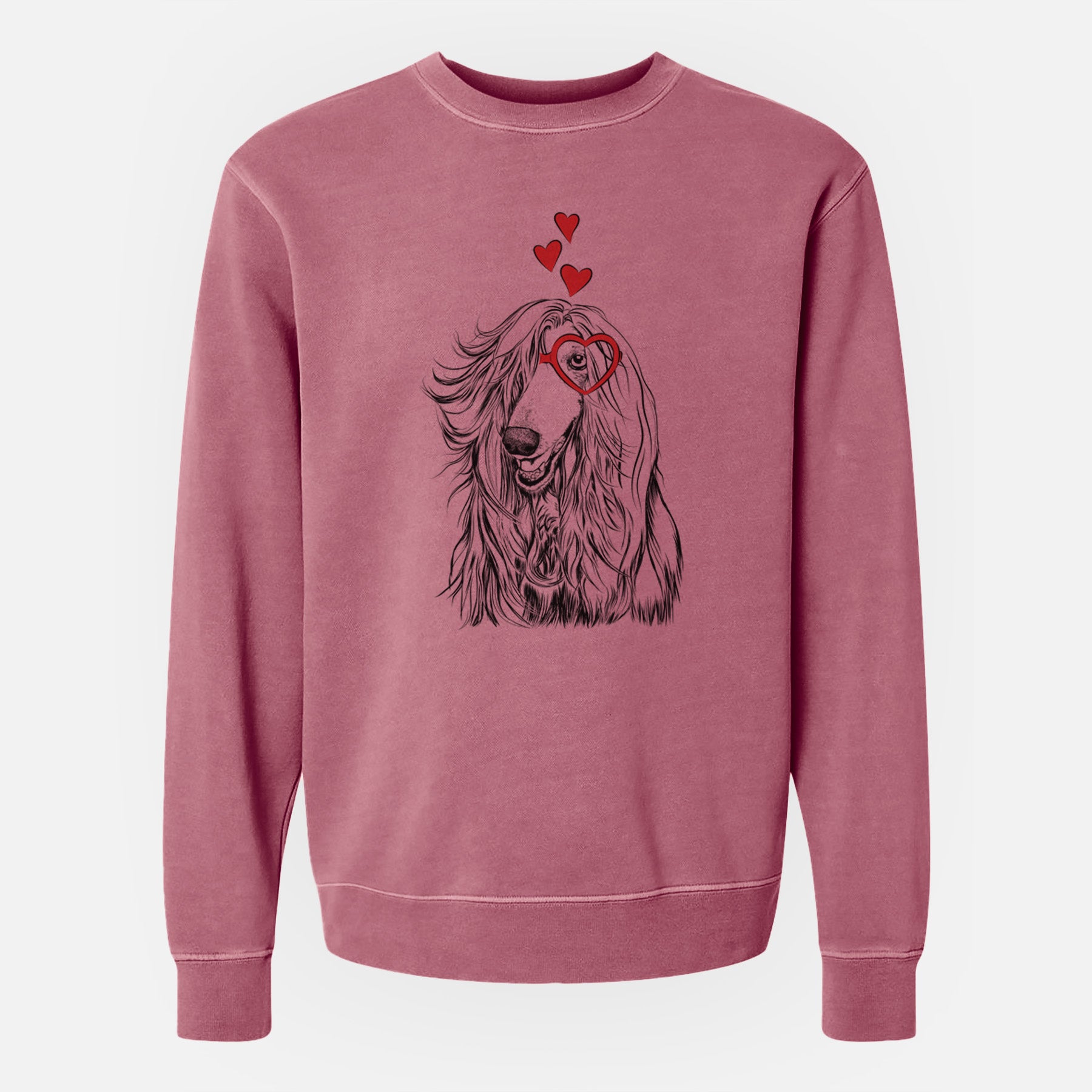 Valentine Sterling the Afghan Hound - Unisex Pigment Dyed Crew Sweatshirt